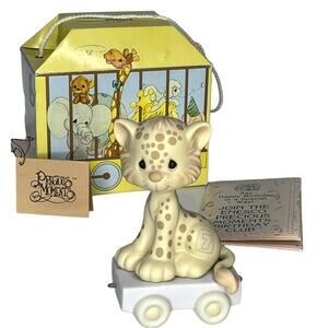 Precious Moments Birthday Train Lion 7 Yrs Old Porcelain Leopard Figurine Enesco
